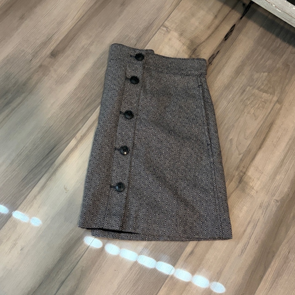 Madewell Gray Button-Front Skirt - Picture 3 of 5